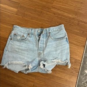 Levi’s 501 high waisted jean shorts